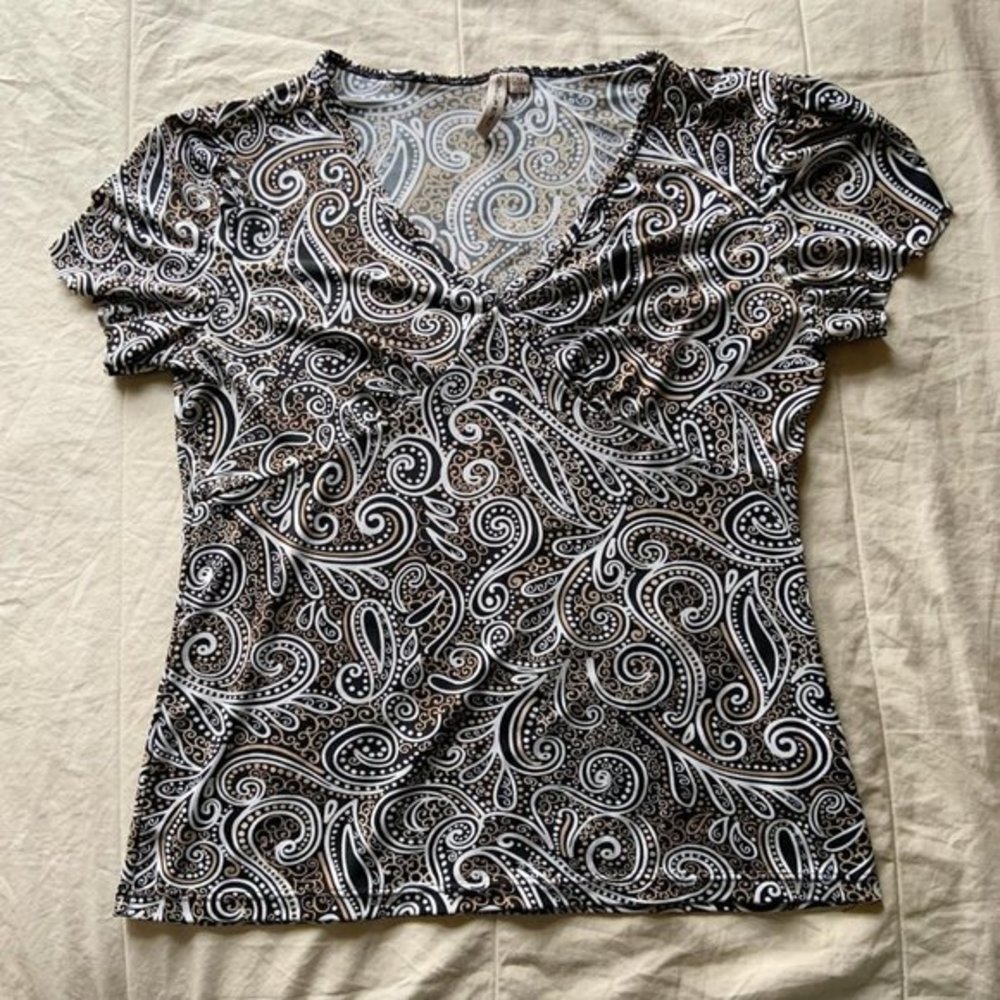 Brown Floral Babydoll Top